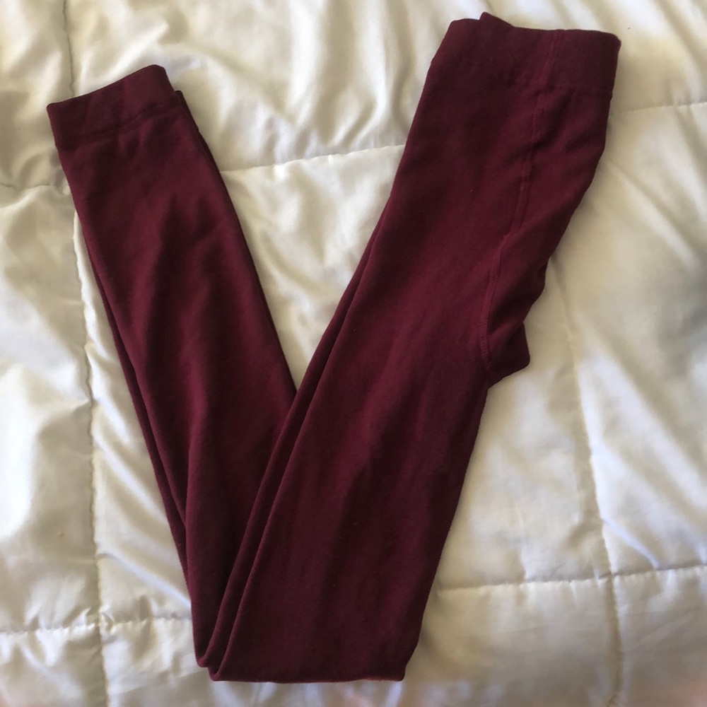 Steve Madden Maroon fleece lined leggings